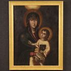 Oil on canvas painting religious Virgin with Child artwork antique style 800