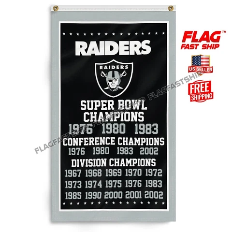 Raiders Oakland Flag 3x5 ft Las Vegas Nation NFL Football Team Banner Super Bowl Cover