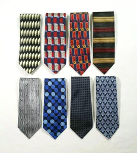Lot of 8 Men Ties Lanvin Bolgheri Haggar L'Uomo David Taylor Carlos Devenezia - Picture 1 of 12