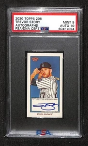 2020 TOPPS 206 ON CARD AUTOGRAPHS TREVOR STORY SSP PSA 9 AUTO 10 POP 2 - Picture 1 of 2