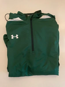 UNDER ARMOUR ¼ Zip Wind Breaker Lined Front Middle Pocket Dark Green Men’s L - Picture 1 of 5