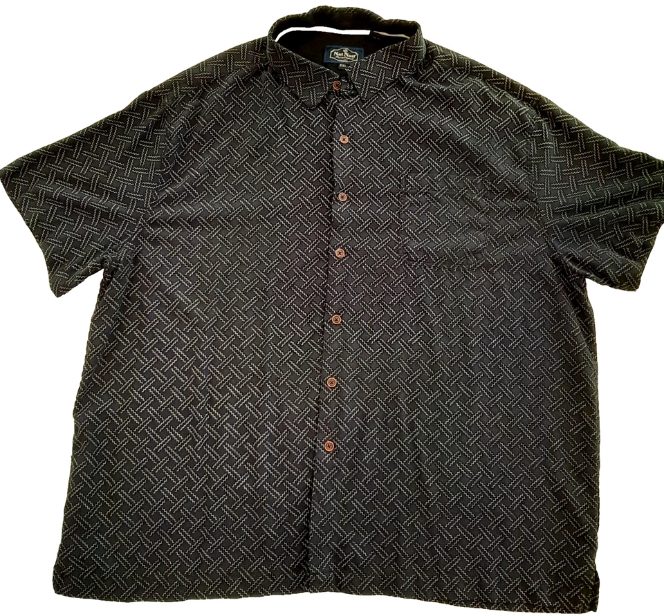 Camisa de seda Nat Nast Luxury Original manga corta geométrica abotonada para hombre XXL  Foto 1 de 4