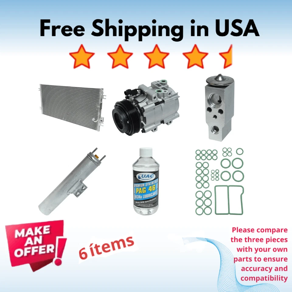 Compresor, condensador y válvula aire acondicionado apto para Kia Sedona 2002-2005 Foto 1 de 4