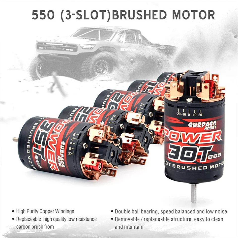 Surpass Hobby 550 12T 14T 20T 30T 35T Brushed Motor Regler für 1/10 1/12 RC Auto - Bild 1 von 4