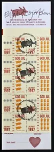 H489 Sweden 1997 Christmas Pig Scott 2257-2258 Stamp booklet signed E. Björkbom - Picture 1 of 2