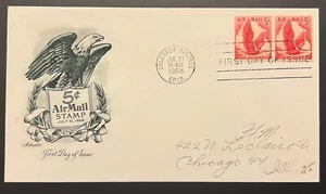 AIRMAIL 5¢ #C50 EAGLE JUL 31 1958 COLORADO SPRINGS CO FIRST DAY COVER (FDC) BX4 - Picture 1 of 1