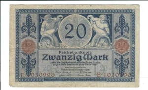 Billete Alemania - Imperio Alemán - Billete del Reich - 20 marcos - 1915 - Imagen 1 de 2