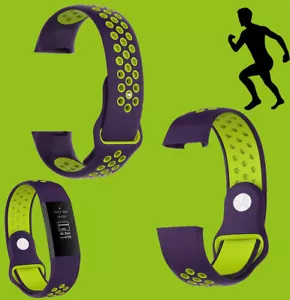 Fitbit Charge 3/4 Plástico Silicona Reloj para Hombre Talla L Verde Púrpura - Imagen 1 de 1