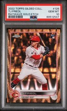 PSA 10 TJ Friedl 2022 Topps Gilded  RayWave Gold Etch Rookie 5/25 Reds Rare