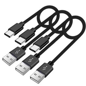 Short Usb C Cable 1.5ft 3 Pack Usb Type C Charger Braided Fast Charging Cord For - Picture 1 of 7