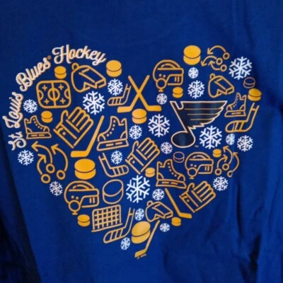 Camisa manga longa nova com etiquetas Champion NHL St. Louis Blues ícones femininos G - Imagem 1 de 4