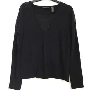 Dana Buchman Black Silk Cashmere Blend Minimalist Sweater - Picture 1 of 17
