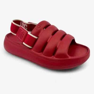 UGG Women's Adjustable Manmade Platform Sandals, Red Size 6M - Picture 1 of 6