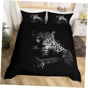 Black Jaguar Duvet Cover Wild Animal Bedding Set King(No Comforter) Multi 19 - Picture 1 of 7