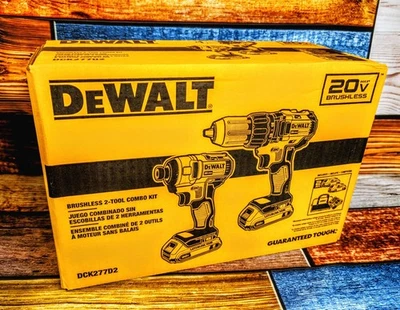 DEWALT~DCK277D2 20V MAX XR Brushless Li-ion Drill & Driver Combo Kit~New In Box - Image 1 of 4