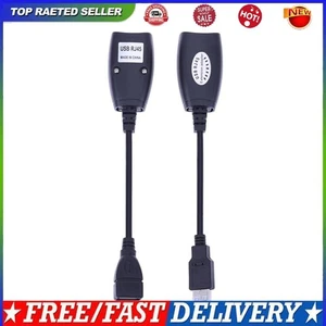 USB To RJ45 Extension Adapter Support Cat5/RJ45/Cat6 Patch Cord for USB Devices - Imagen 1 de 10