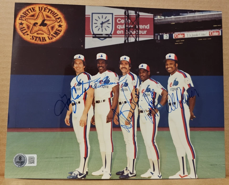 1982 Expos All Stars Auto Autographed Photo - 3 Hall Of Famers - Beckett BAS - Image 1 of 1