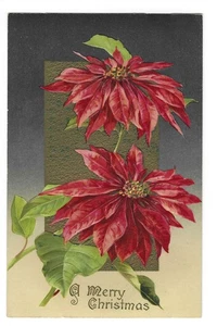 Eine frohe Weihnachten Postkarte Weihnachtsstern geprägte Textur - Bild 1 von 2