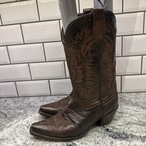 CORRAL Womens Western Brown Metallic Leather BOOTS 7 M Rodeo Cowgirl Pointed Toe - Picture 1 of 12