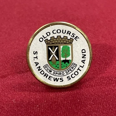 Marcador de golf vintage St. Andrews Old Course Fife, Escocia con vástago de latón Foto 1 de 2