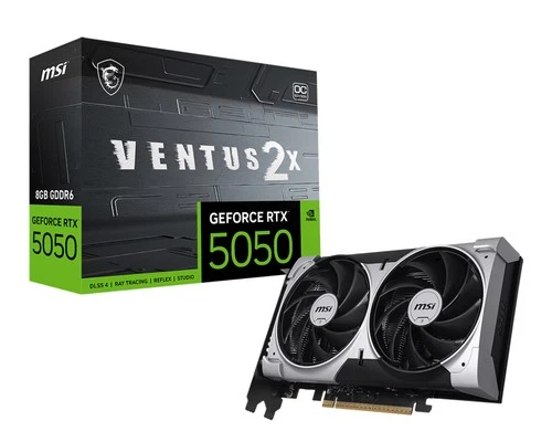 MSI VGA GEFORCE RTX 5050, RTX 5050 8G VENTUS 2X OC, 8GB GDDR6, HDMI/DP*3, ATX, D - Immagine 1 di 1