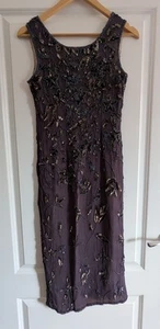 Vestido de noche/cóctel/crucero vintage con lentejuelas estilo años 20 Reino Unido 12 Opera Richards - Imagen 1 de 19