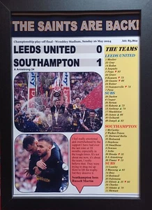 Leeds United 0 Southampton 1 - 2024 Meisterschaft Play-off Finale - Souvenirdruck - Bild 1 von 5