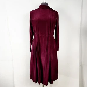 Vestido Howie Vintage Púrpura Oscuro Vino Seda Manga Larga Mujer 10 - Imagen 1 de 12