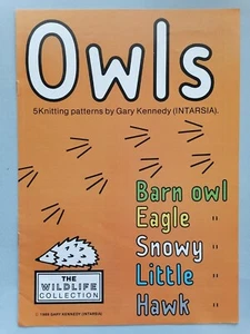 OWLS Intarsia Knitting Pattern, 5 designs, 24-44" - GARY KENNEDY - Picture 1 of 2