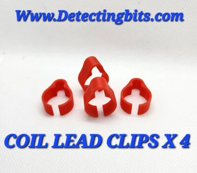 Minelab Equinox / Xterra coil lead clips x 4  Black or Red - Image 1 of 4