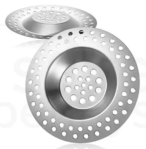 Steel Metal Plug Strainer Kitchen Sink Shower Drain Filter Cover Hair Catcher - Picture 1 of 3