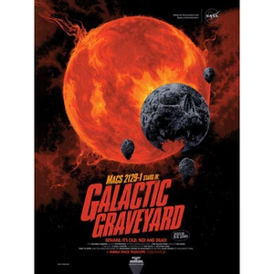 NASA Galaxy Horrors Galactic Graveyard MACS 2129-1 Movie Poster Art Canvas 18X24 - Bild 1 von 5