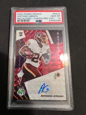 2020 Panini Mosaic Antonio Gibson Fusion Red Auto - Image 1 of 2