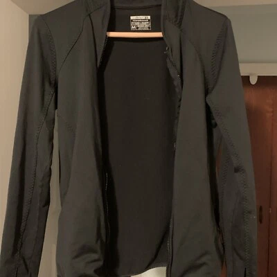 Top de Manga Longa Atlética Preta de Performance Layer 8 para Mulheres Tamanho Médio Zíper Completo - Imagem 1 de 4