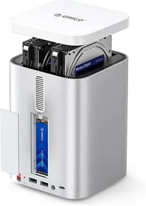 ORICO MiniTower Mac Mini M4 Dock M.2 SSD 3.5'' Hard Drive Enclosure DAS - Picture 1 of 8