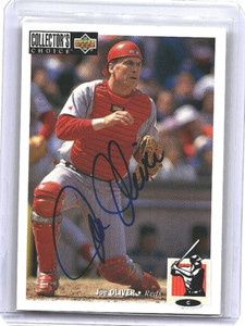 Joe Oliver Signed In Person Auto 1994 Upper Deck #220 Cincinnati Reds FAST SHIP