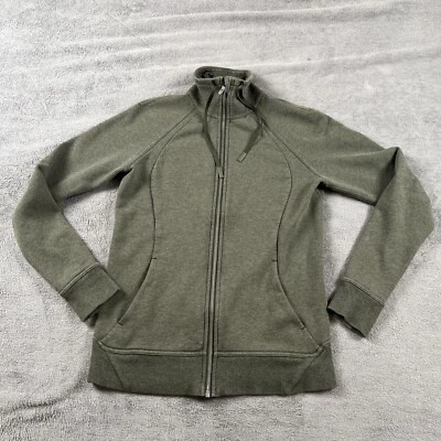 Suéter feminino Lululemon 8 verde mergulho zíper completo jaqueta moletom pescoço simulado academia - Imagem 1 de 4