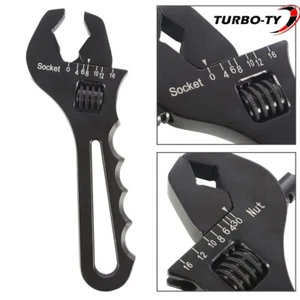 3AN-16AN Adjustable Wrench Black Aluminum Tool Spanner for Hose End Fitting - Picture 1 of 8