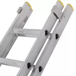 More details for 22 rung aluminium double section extension ladders &amp; stabiliser feet 3m 5m