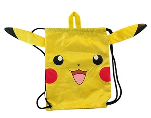 Pokémon Pikachu Yellow Cinch Sack 16" Draw String SLING Rucksack Schultertasche - Bild 1 von 5