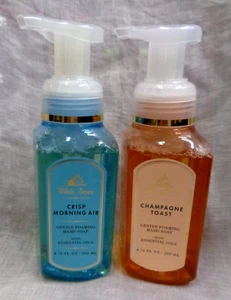 Lot/2 WHITE BARN Gentle Foaming Hand Soap CRISP MORNING AIR / CHAMPAGNE TOAST - Picture 1 of 4