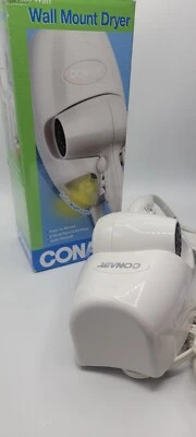 Conair  Wall-Mount Hair Dryer 134NR White 2 Speed 1600 Watt Tested READ - Image 1 of 2