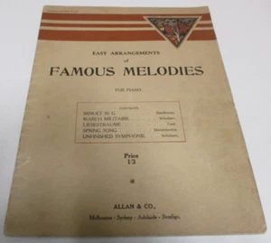 Easy Arrangements of Famous Melodies - Sheet Music Book - Piano - 20 Pages, 1938 - Bild 1 von 10
