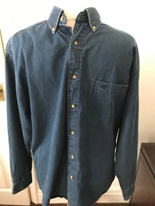 Dockers blaues langärmliges Denim-Hemd mit Tasche für Herren - Größe M Baumwolle - Bild 1 von 10