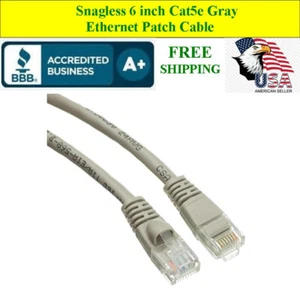 6 inch Cat5e Gray Network Ethernet Patch Cable Computer LAN 1 Gbps 350MHz - Picture 1 of 5