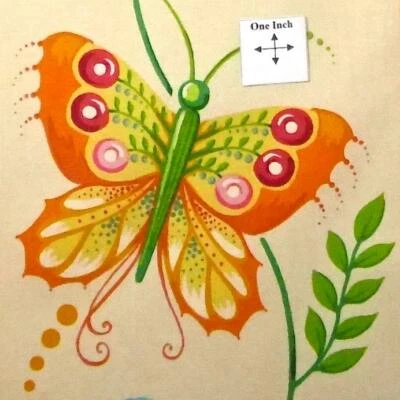 Radiant Large Butterflies & Flowers, Pink, Gold, Green & Cream, by Andover 1 Yd - Image 1 of 4