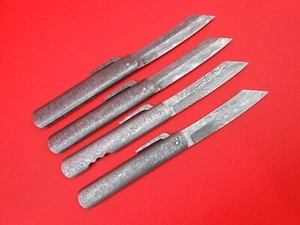4Pcs Handmade Pattern Damascus Japanese Hogonokani Friction Folder Knife A187 - Picture 1 of 9