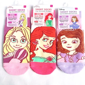 Daiso Japan Disney Princess Kids Socks set of 3 16cm - 18cm Tangled Ariel Sofia - Picture 1 of 11
