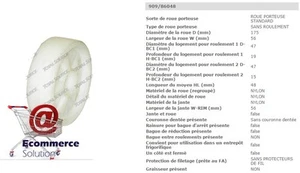 ROUE DIRECTRICE NYLON TRANSPALETTE MANUEL TOYOTA BT L2000 SERIE 7 8 175*56*60 mm - Picture 1 of 1