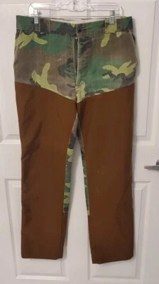 Vintage Cabelas Camo Briar Bush Hunting Pants - Woodlands Camo - 34x33 - Image 1 of 4